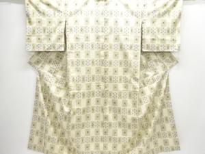 未使用品　市松模様織り出し十日町紬着物